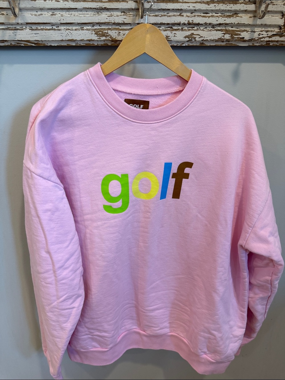 Golf Wang Pink Logo Crewneck Sweatshirt Size XL